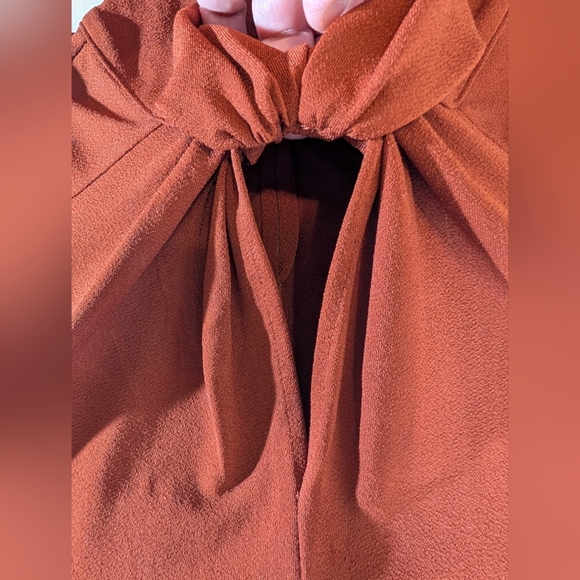 H & M Size S Rust Brown Twist-Neck Sleeveless Blouse - Picture 9 of 10